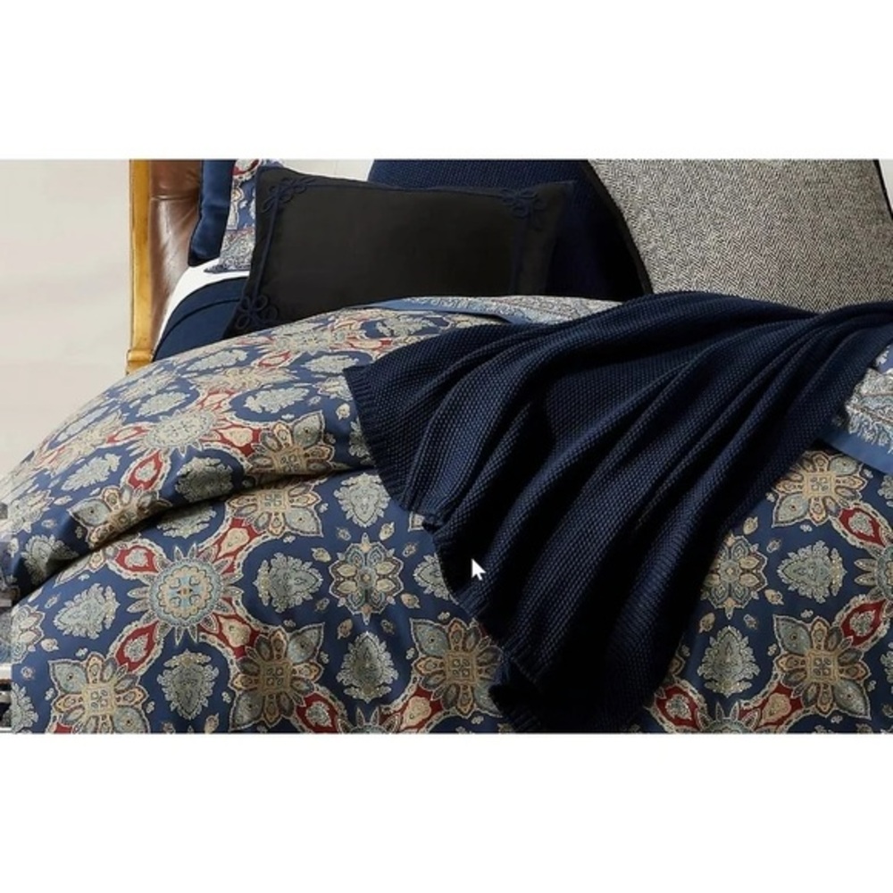 Ralph Lauren Archer Foulard Full / Queen Comforter Navy MU Msrp $475